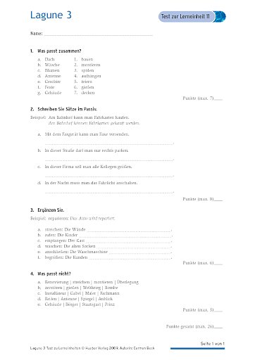 Test mit Lösungen zur Lerneinheit 11