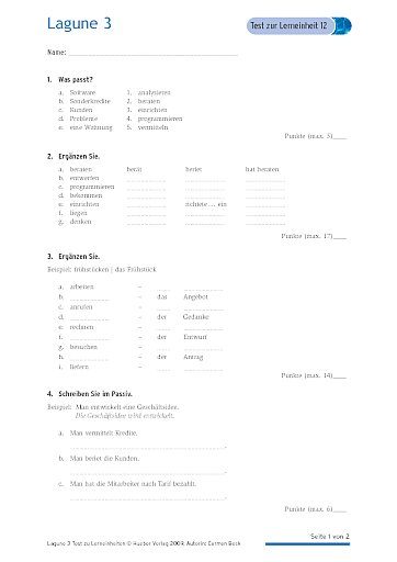 Test mit Lösungen zur Lerneinheit 12