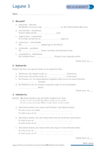Test mit Lösungen zur Lerneinheit 27