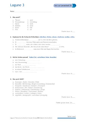 Test mit Lösungen zur Lerneinheit 30