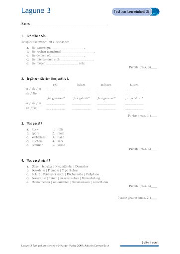 Test mit Lösungen zur Lerneinheit 32
