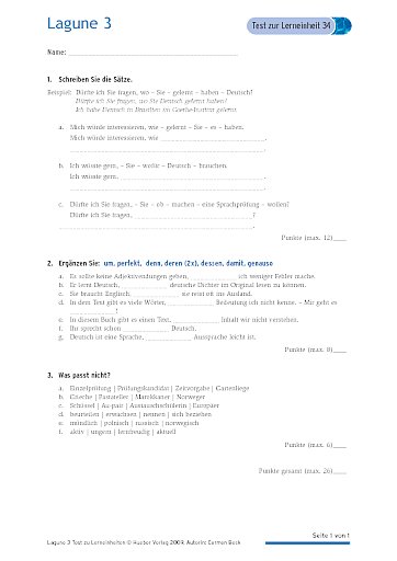 Test mit Lösungen zur Lerneinheit 34