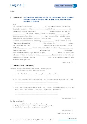 Test mit Lösungen zur Lerneinheit 35