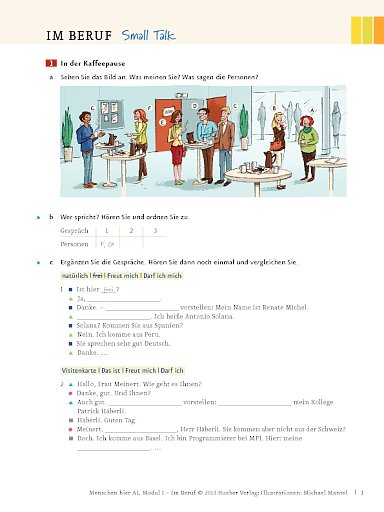 Im Beruf: Small Talk – Arbeitsblatt (Modul 1)