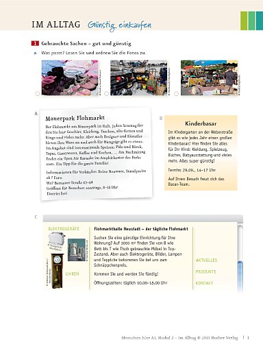 Im Alltag: Günstig einkaufen – Arbeitsblatt (Modul 2)