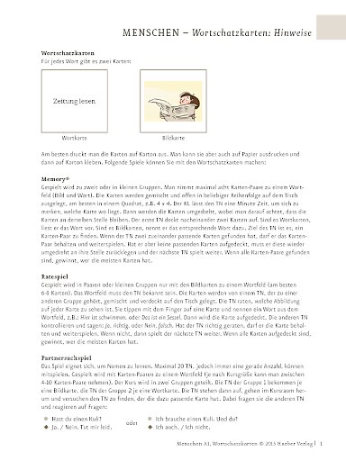 Hinweise zu den Wortschatzkarten