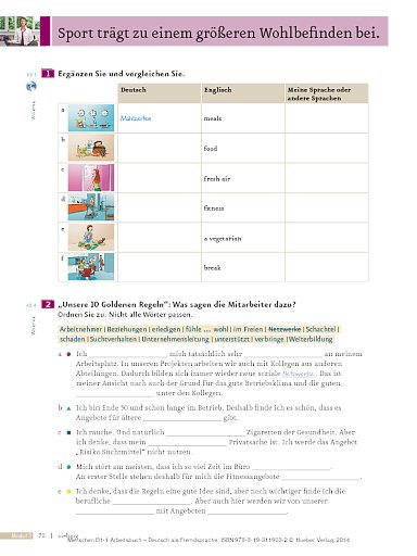 Lektion 9: Sport trägt zu einem größeren Wohlbefinden bei.