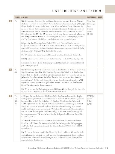 Unterrichtsplan