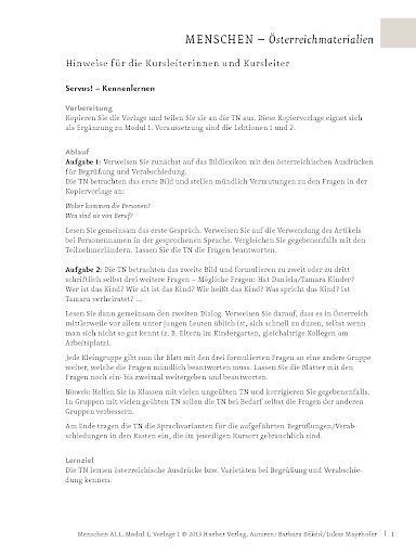 Servus! – Kennenlernen