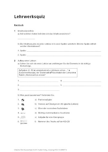 Lehrwerksquiz zu Otlitschno! A1