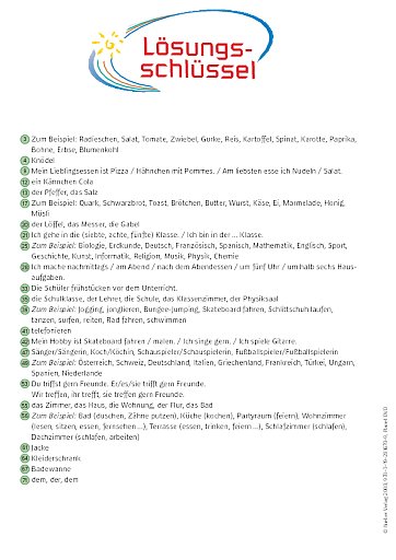 Spielposter – Lösungsschlüssel