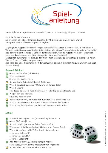 Spielposter – Spielanleitung