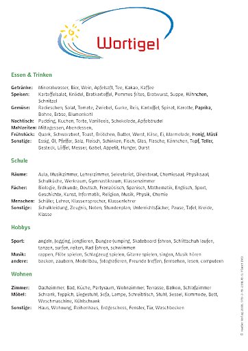 Spielposter – Kopiervorlage Wortigel