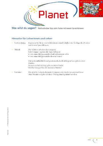 Poster – Methodischer Tipp: Was willst du sagen?