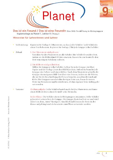 Das ist ein Freund /Das ist eine Freundin