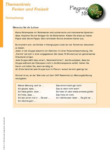 Ferienplanung