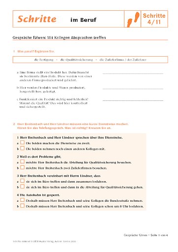 Mit Kollegen Absprachen treffen*