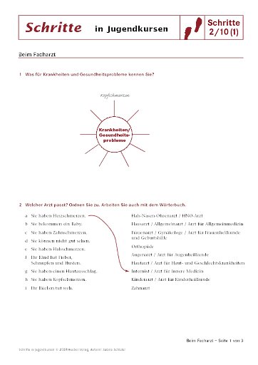 Lektion 10: Beim Facharzt