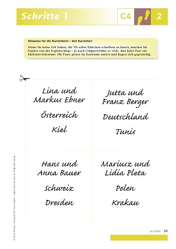 Kopiervorlage zu Lektion 2, C4