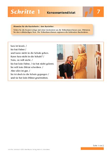 Lektion 7: Konsonantendiktat