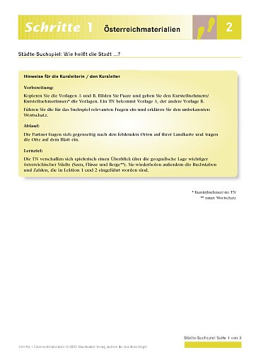 Städte-Suchspiel: Wie heißt die Stadt ...?