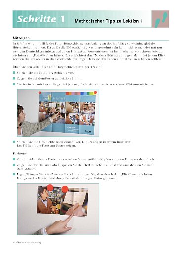 Lektion 1: Methodischer Tipp