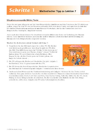 Lektion 7: Methodischer Tipp