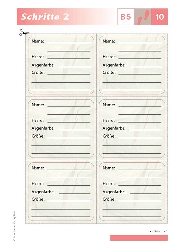 Kopiervorlage zu Lektion 10, B5