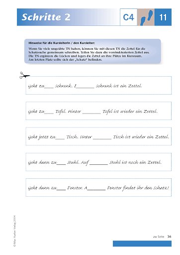 Kopiervorlage zu Lektion 11, C4
