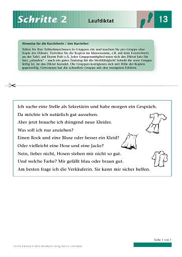 Lektion 13: Laufdiktat