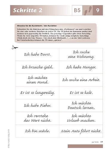 Kopiervorlage zu Lektion 9, B5