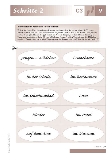 Kopiervorlage zu Lektion 9, C3