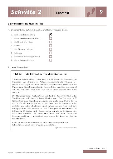 Lektion 9: Einwohnermeldeämter im Test