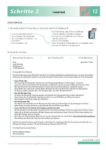 Lektion 12: Leser-Service