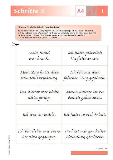 Kopiervorlage zu Lektion 1, A4