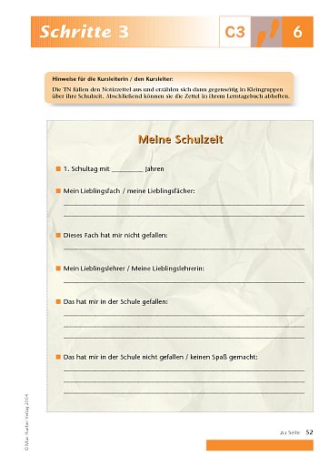 Kopiervorlage zu Lektion 6, C3