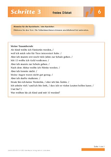 Lektion 6: Freies Diktat
