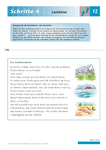 Lektion 12: Laufdiktat