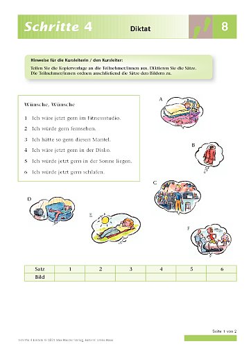 Lektion 8: Diktat