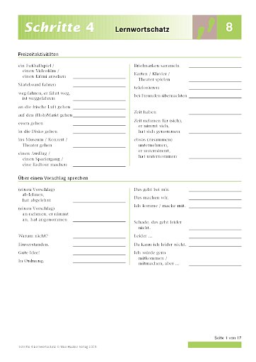 Schritte 4: Lernwortschatz
