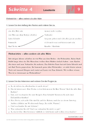 Lektion 9: Flohmärkte – alles andere als alte Hüte