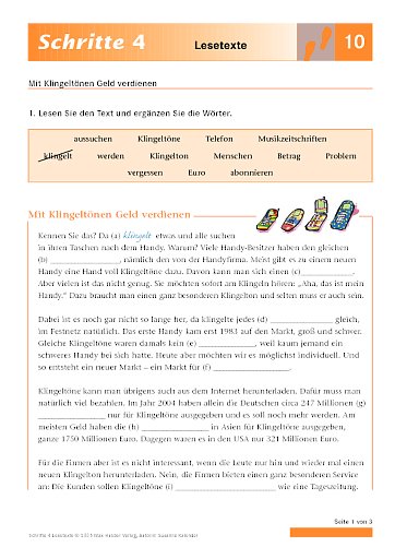 Lektion 10: Mit Klingeltönen Geld verdienen