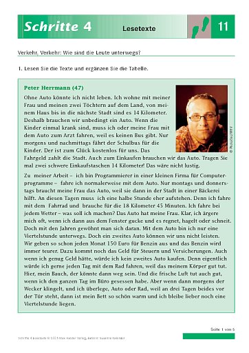 Lektion 11: Verkehr, Verkehr: Wie sind die Leute unterwegs?