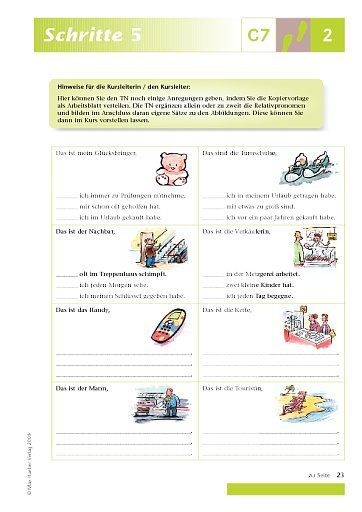 Kopiervorlage zu Lektion 2, C7