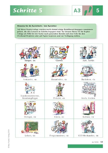 Kopiervorlage zu Lektion 5, A3
