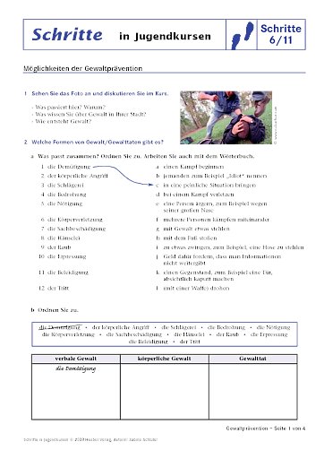 Lektion 11: Möglichkeiten der Gewaltprävention