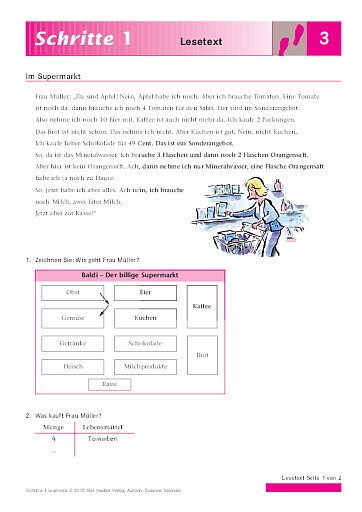 Lektion 3: Im Supermarkt