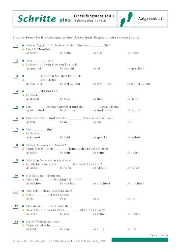 Aufgaben- und Antwortblätter