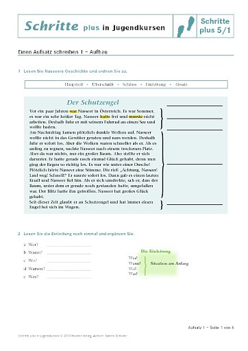 Einen Aufsatz schreiben 1 – Aufbau