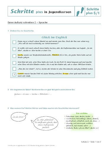 Einen Aufsatz schreiben 2 – Sprache